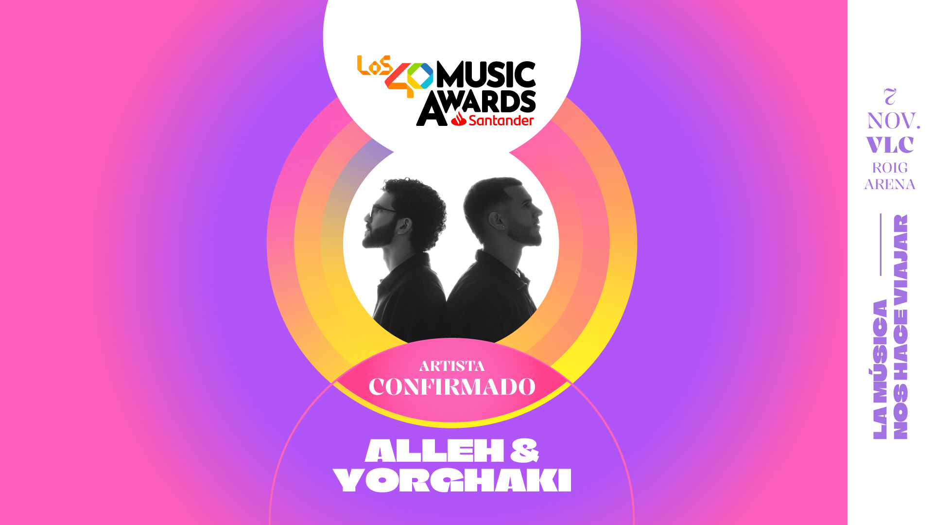 Alleh y Yorghaki actuarán en LOS40 Music Awards Santander 2025
