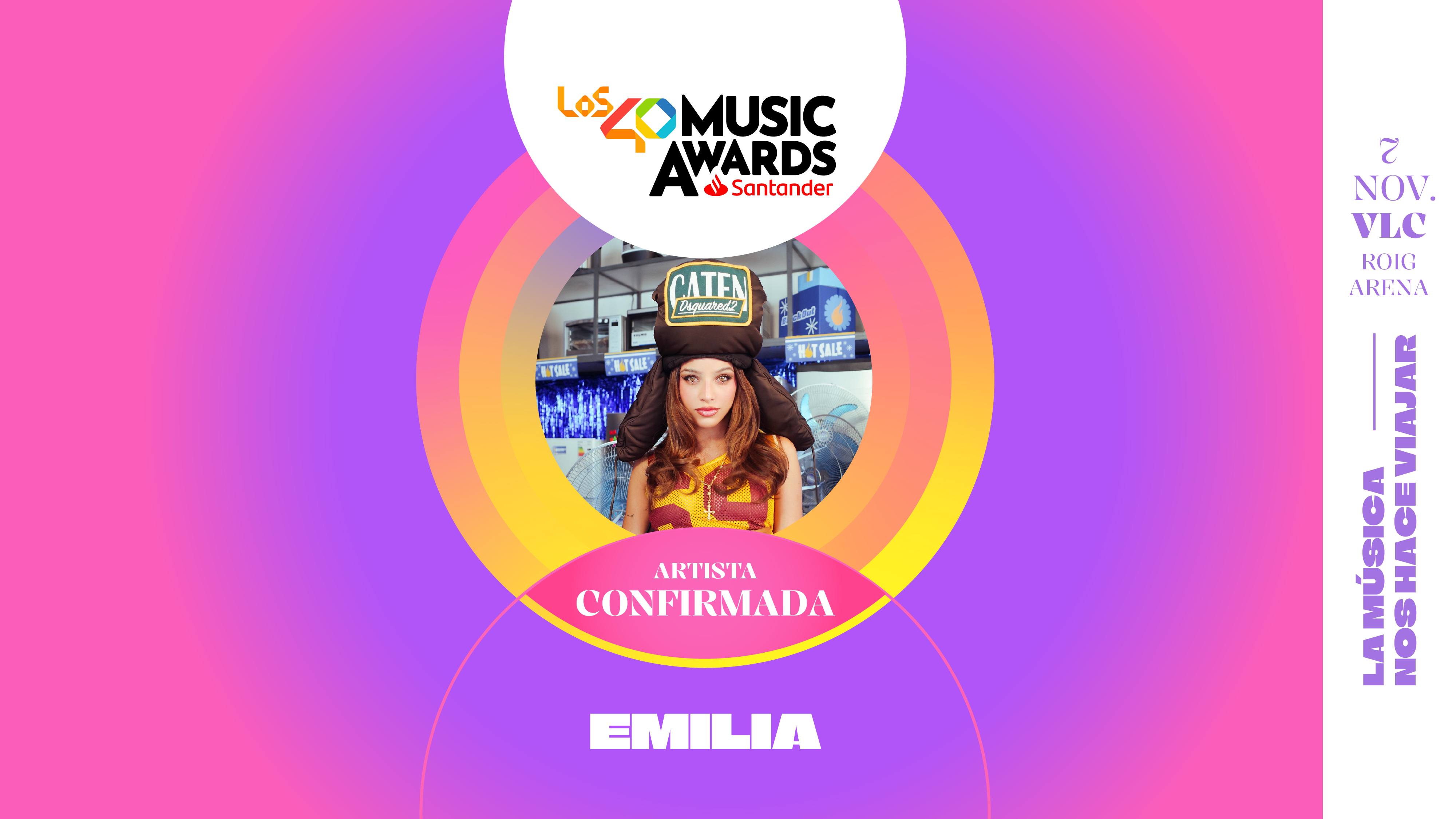 Emilia, confirmada en LOS40 Music Awards Santander 2025