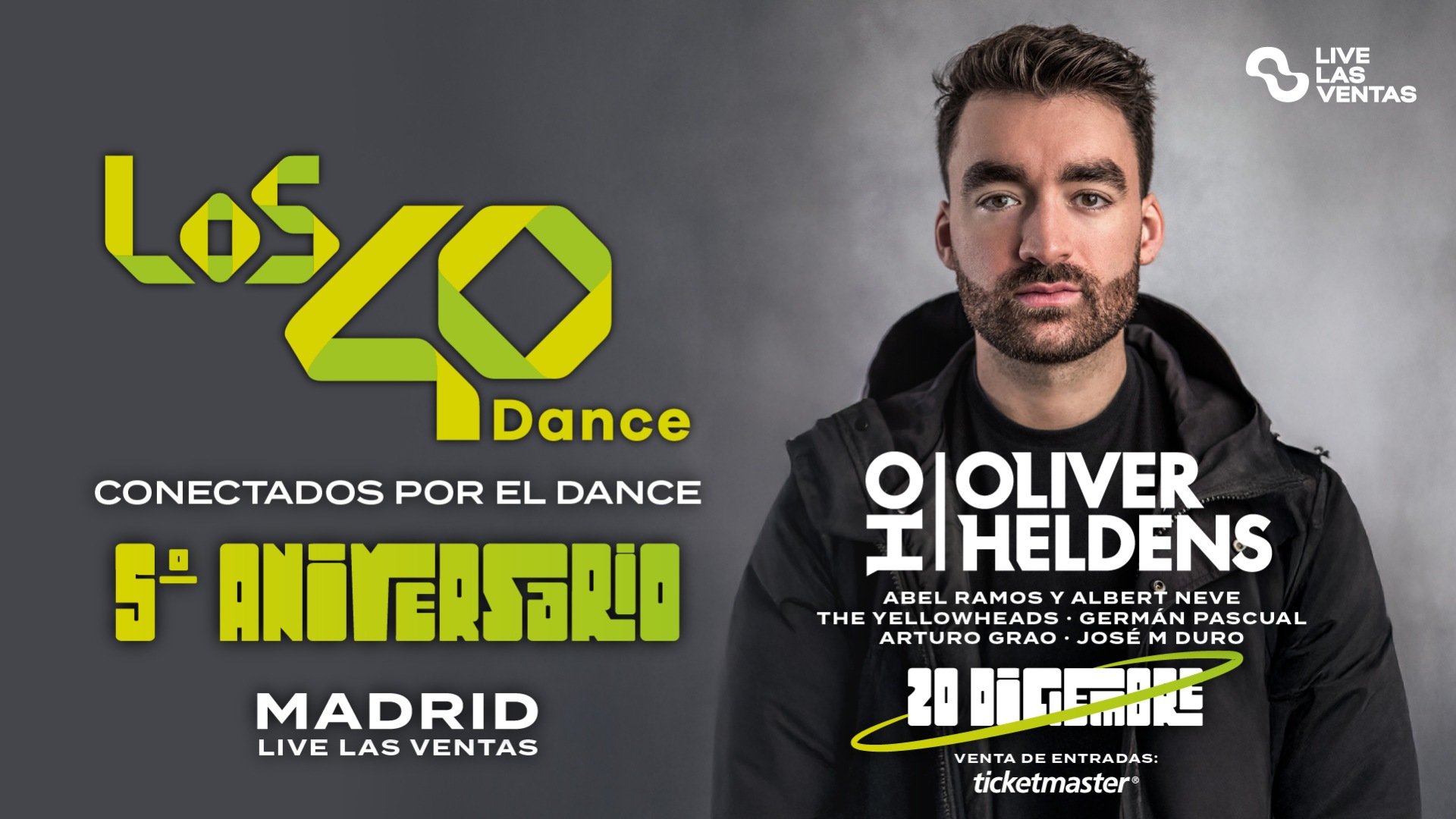 Cartel de la fiesta del 5º aniversario de LOS40 Dance
