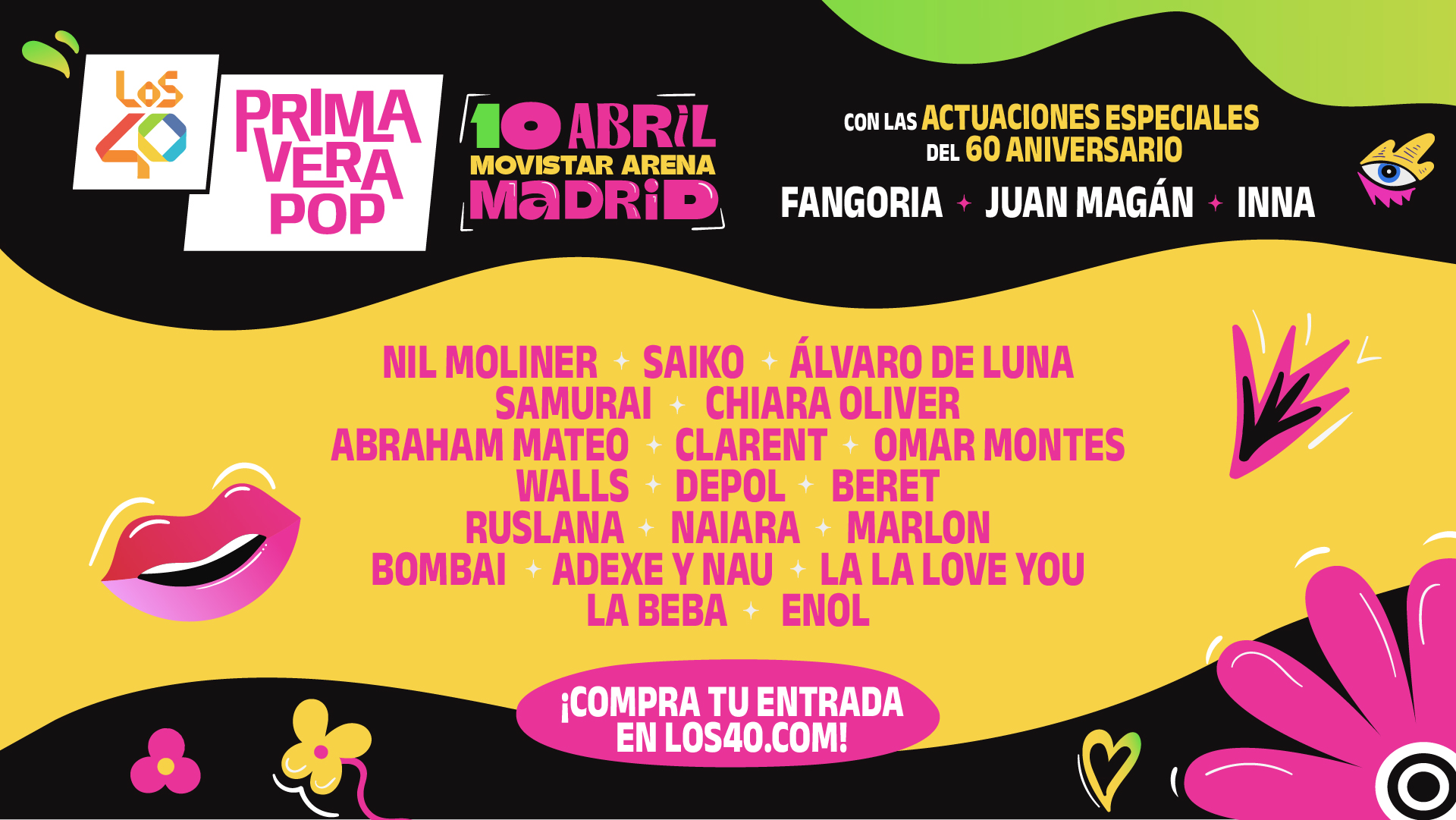 Cartel de LOS40 Primavera Pop 2026 en Madrid